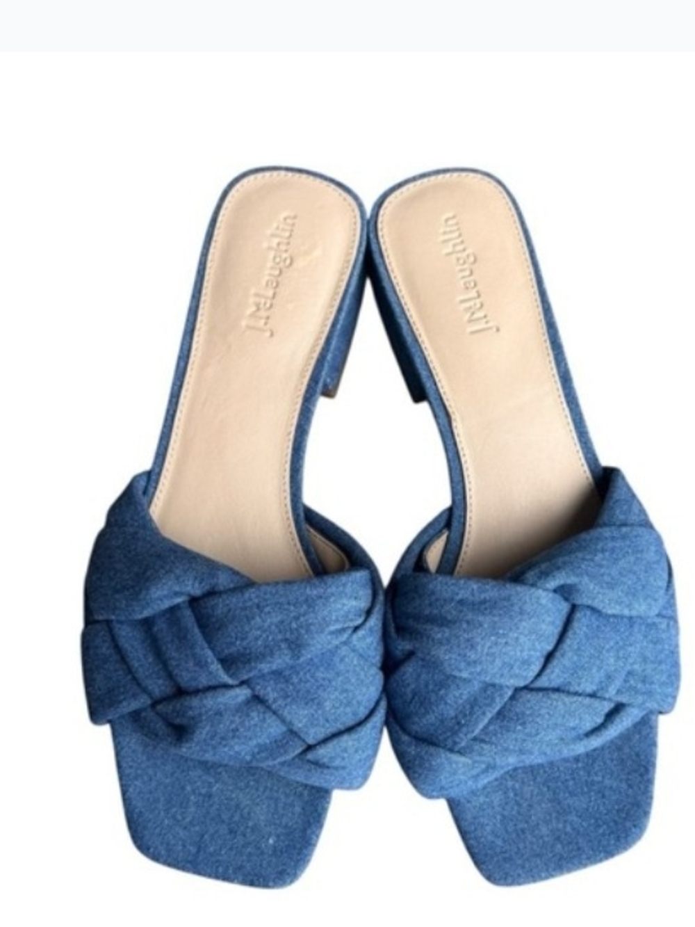 J McLaughlin Hannah Denim Braided Slide Sandals